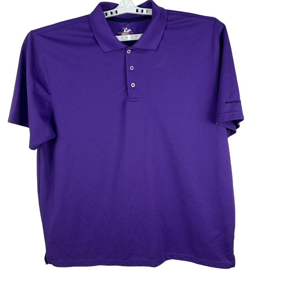 Beverly Hills Polo Club Mens Purple Polo Shirt Size XXL 100% Polyester